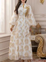 فستان منقوش طويل